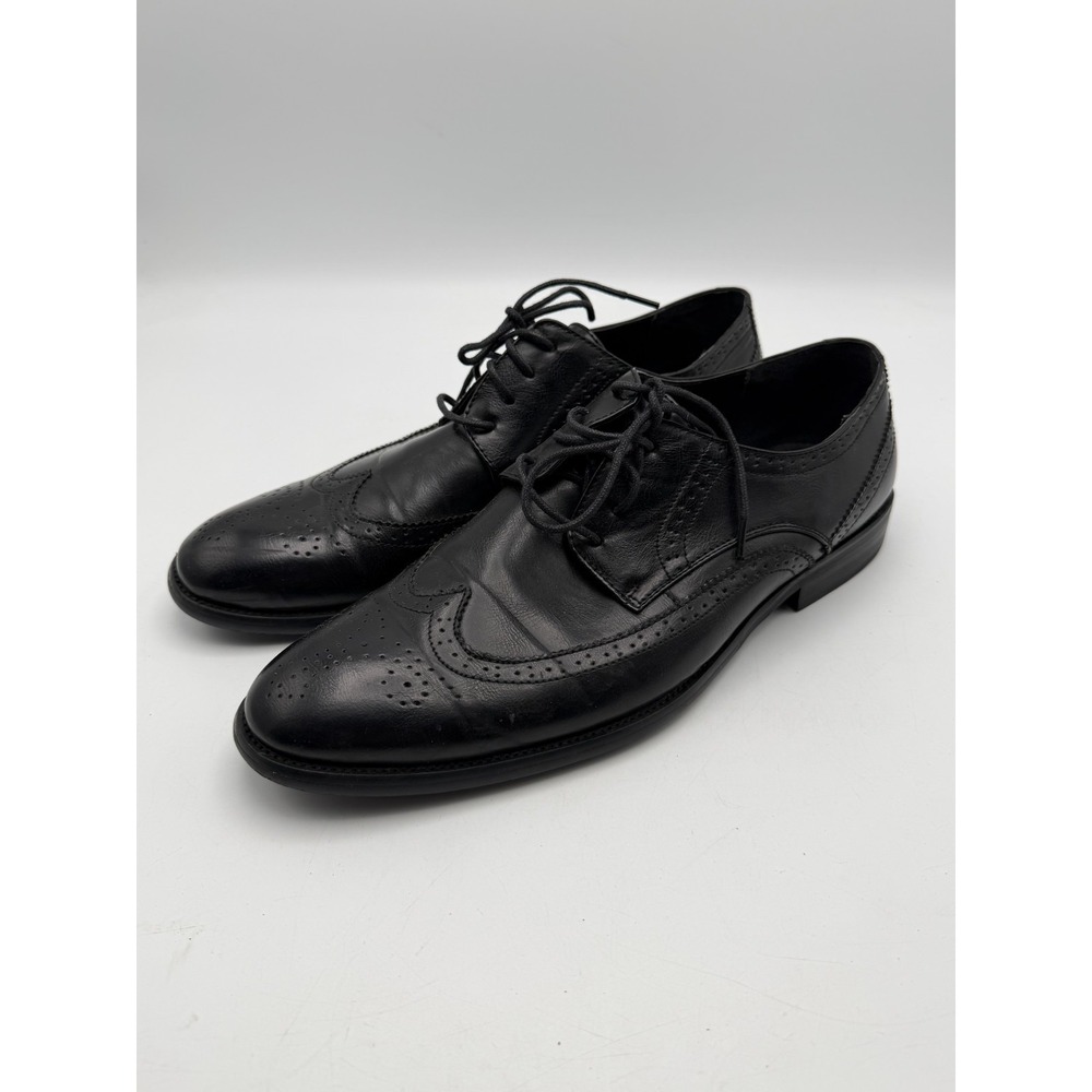 Alberto Fellini Bugatti 03 Wingtip Oxford Dress Shoes Black Mens 12 Spain